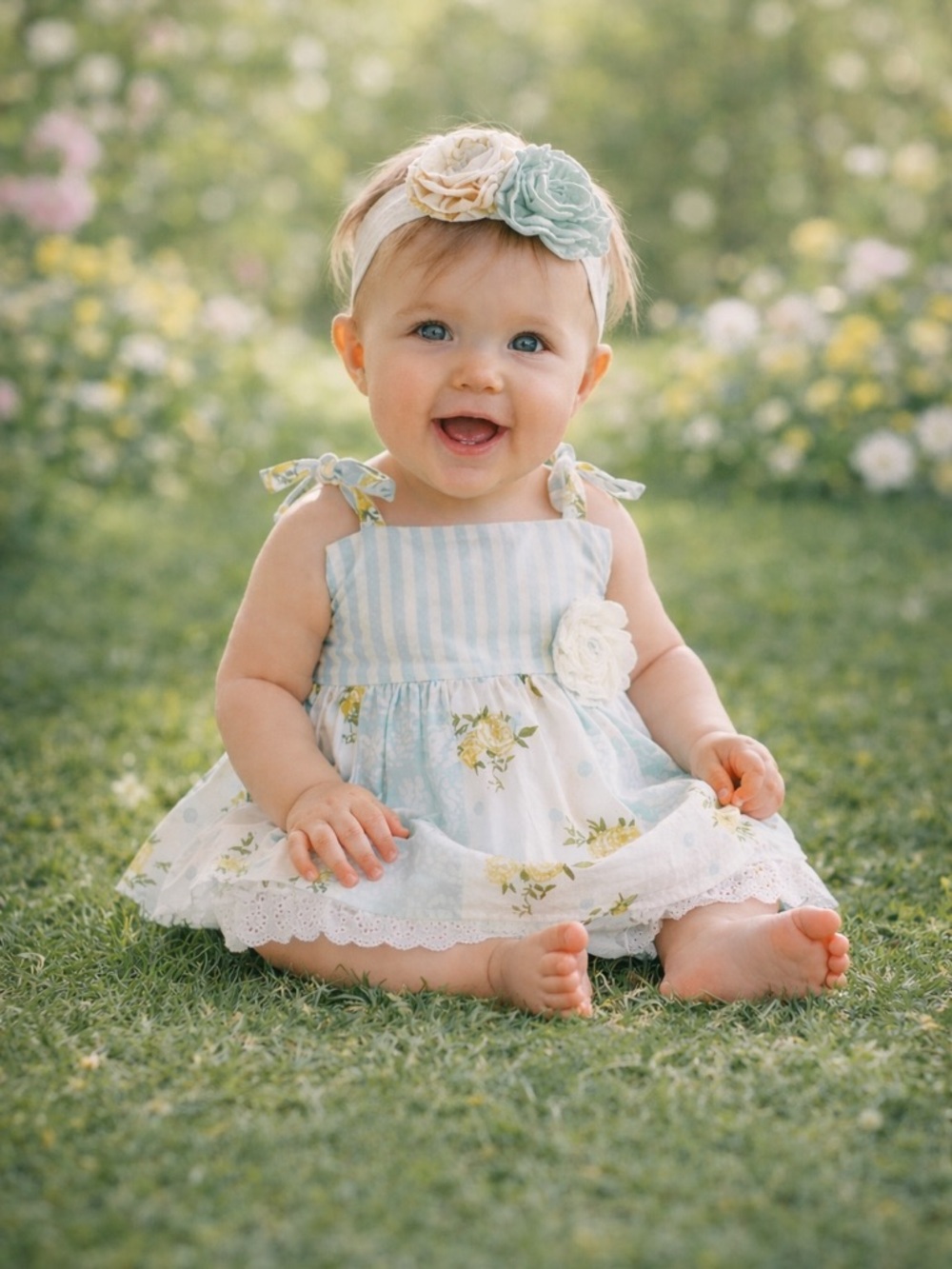 Serendipity 3-Piece Baby Girl Boho Romper Set with Headband Size 2T (Fits 2/3T)